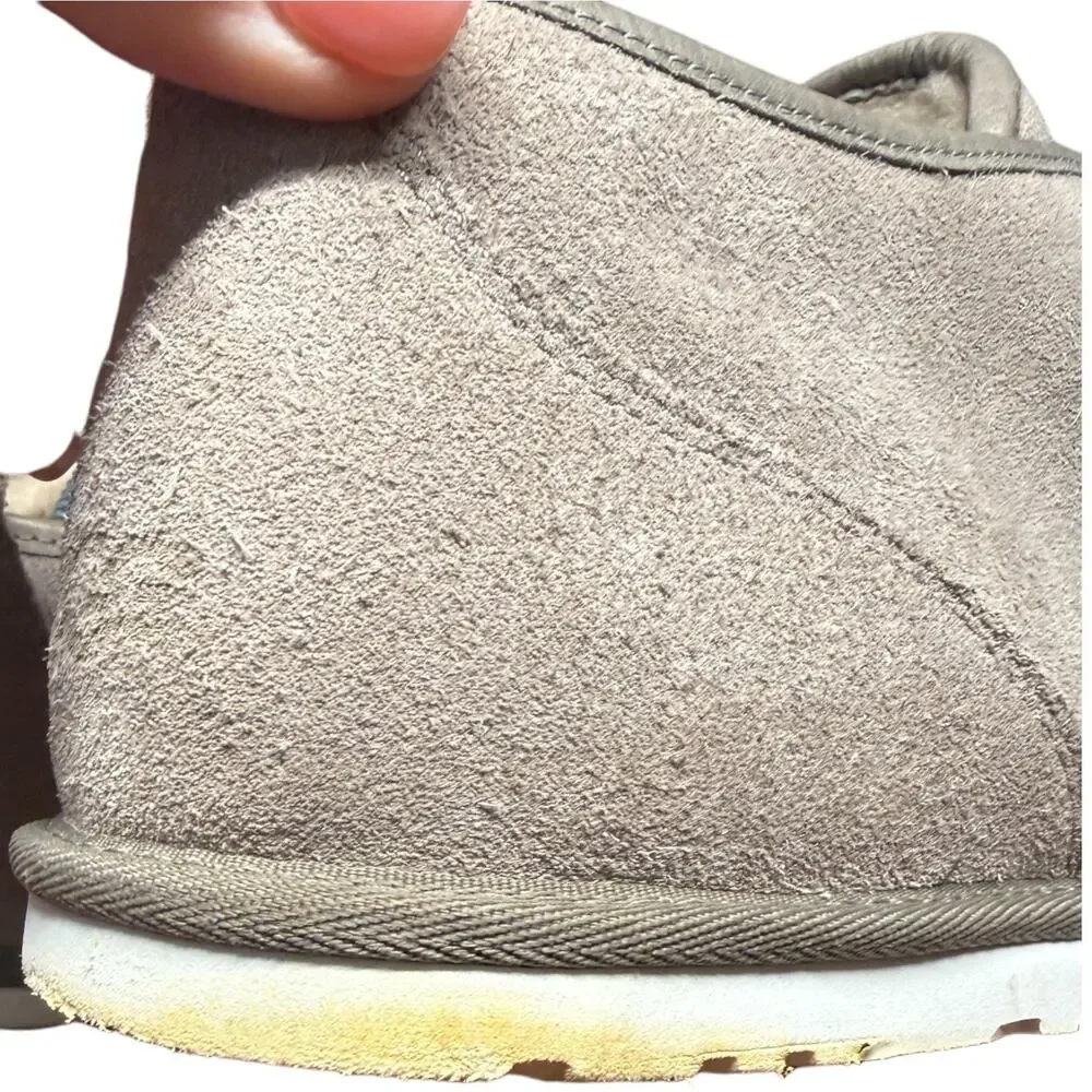 UGG Maksim Chukka Boots Men 11 Brindle Grey Suede Shearling Lined Lace Up READ